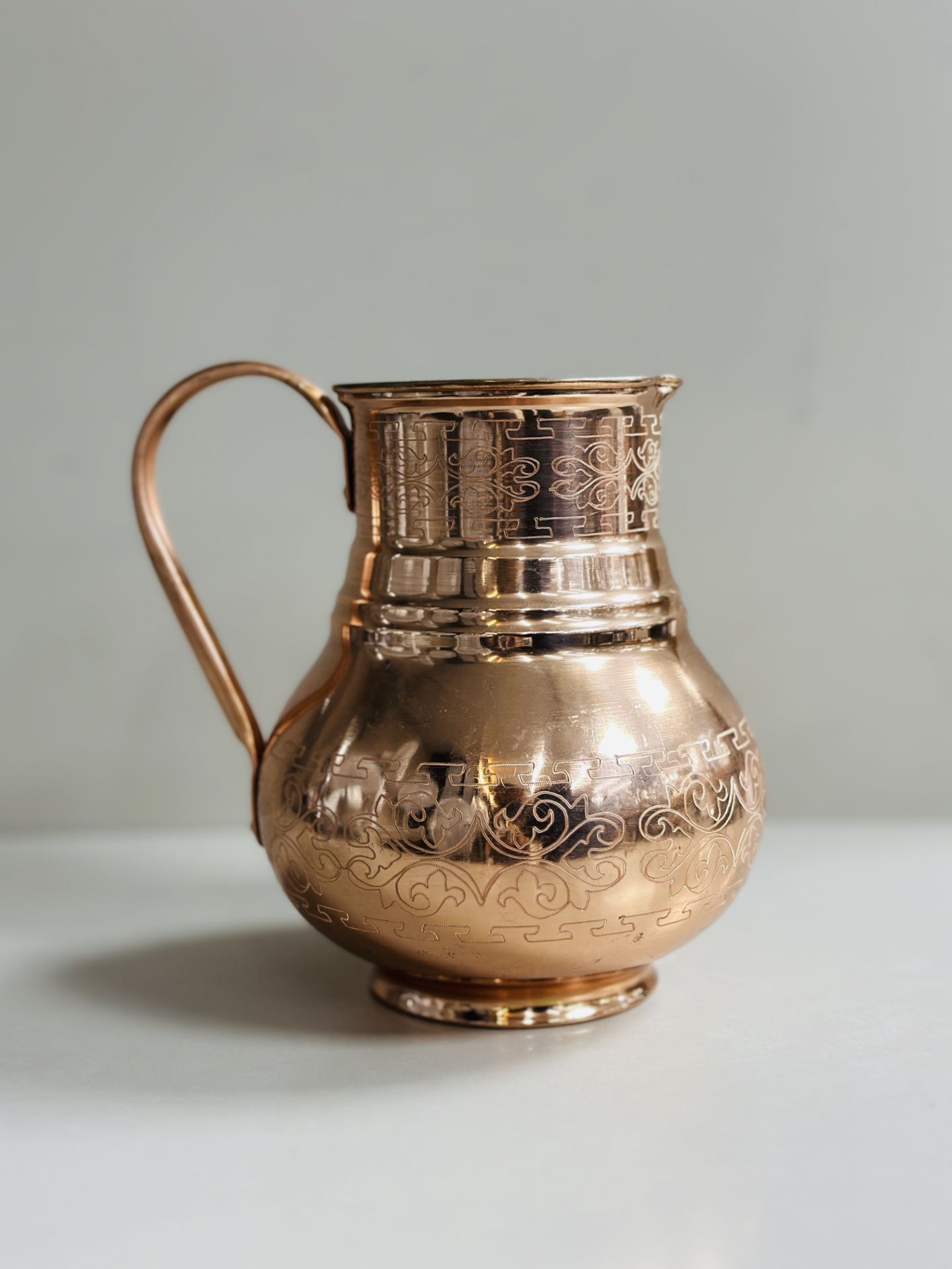 پارچ مسی زنجان حکاکی شده دست‌ساز