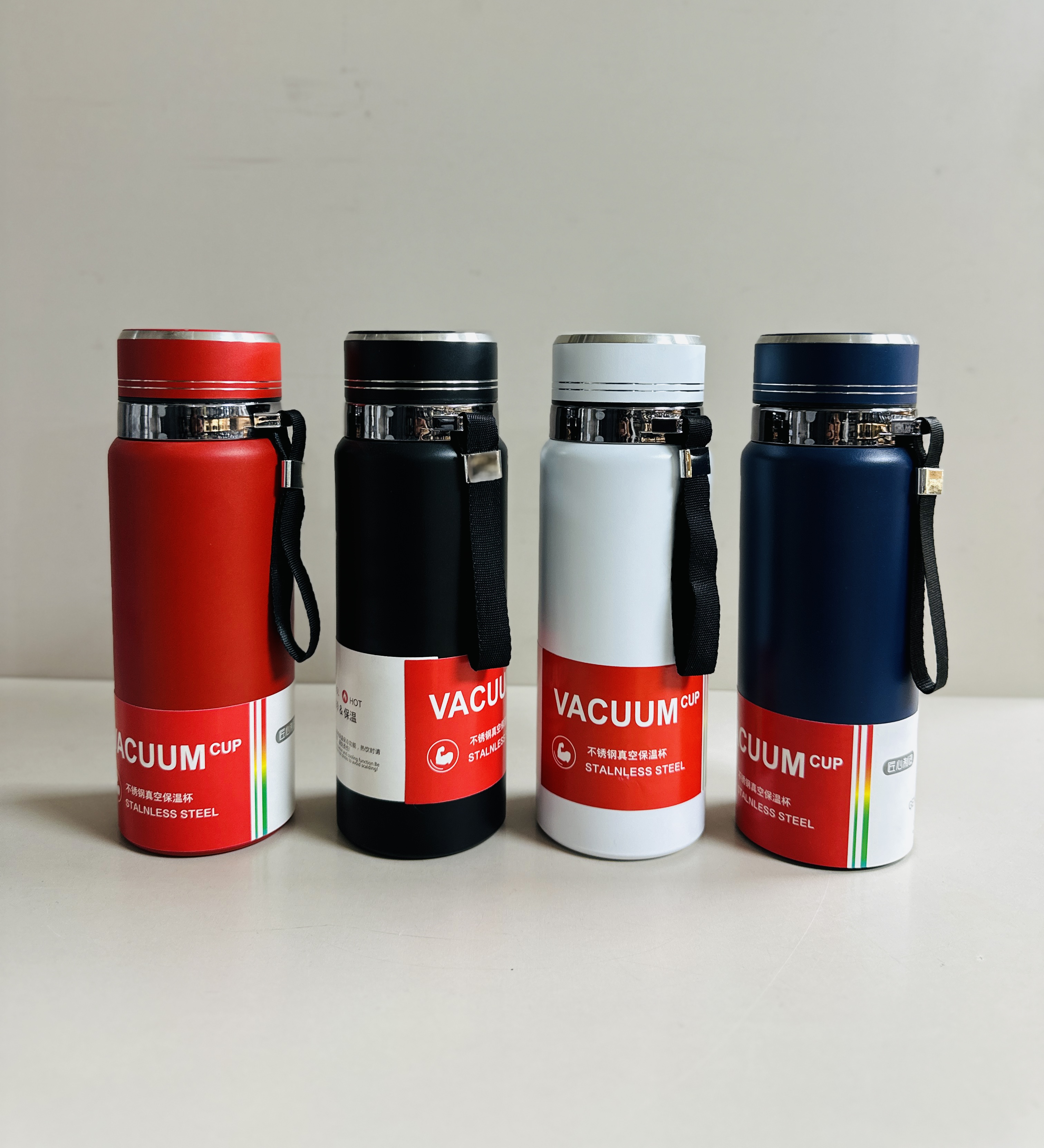 فلاسک استیل دوجداره Vacuum Cup با بند حمل