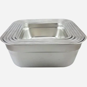 لگن 5 پارچه مربعی استیل شوالیه کد 4100