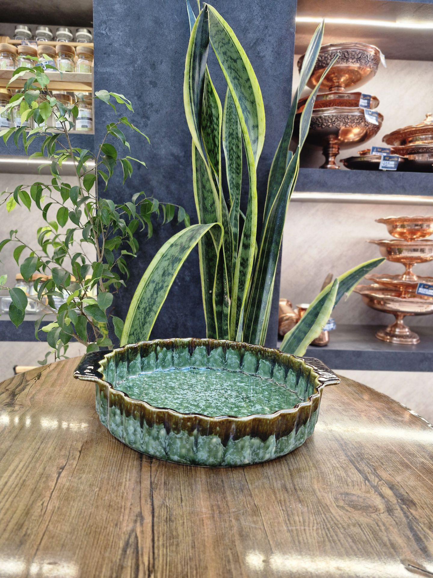 زمردی تارت بزرگ گرد دسته دار2 کد 6750