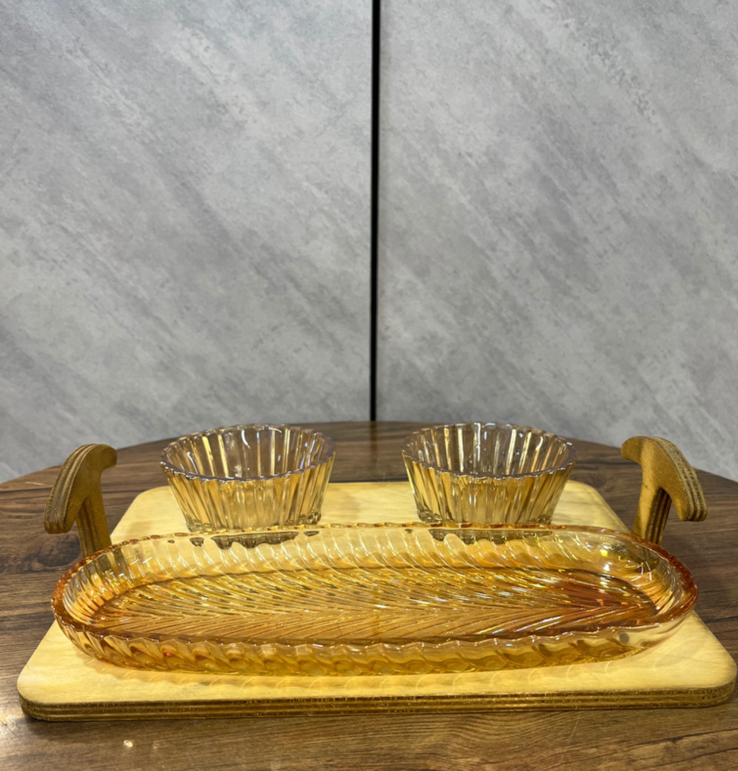 مزه خوری عسلی چوبی فانوس کد 1220