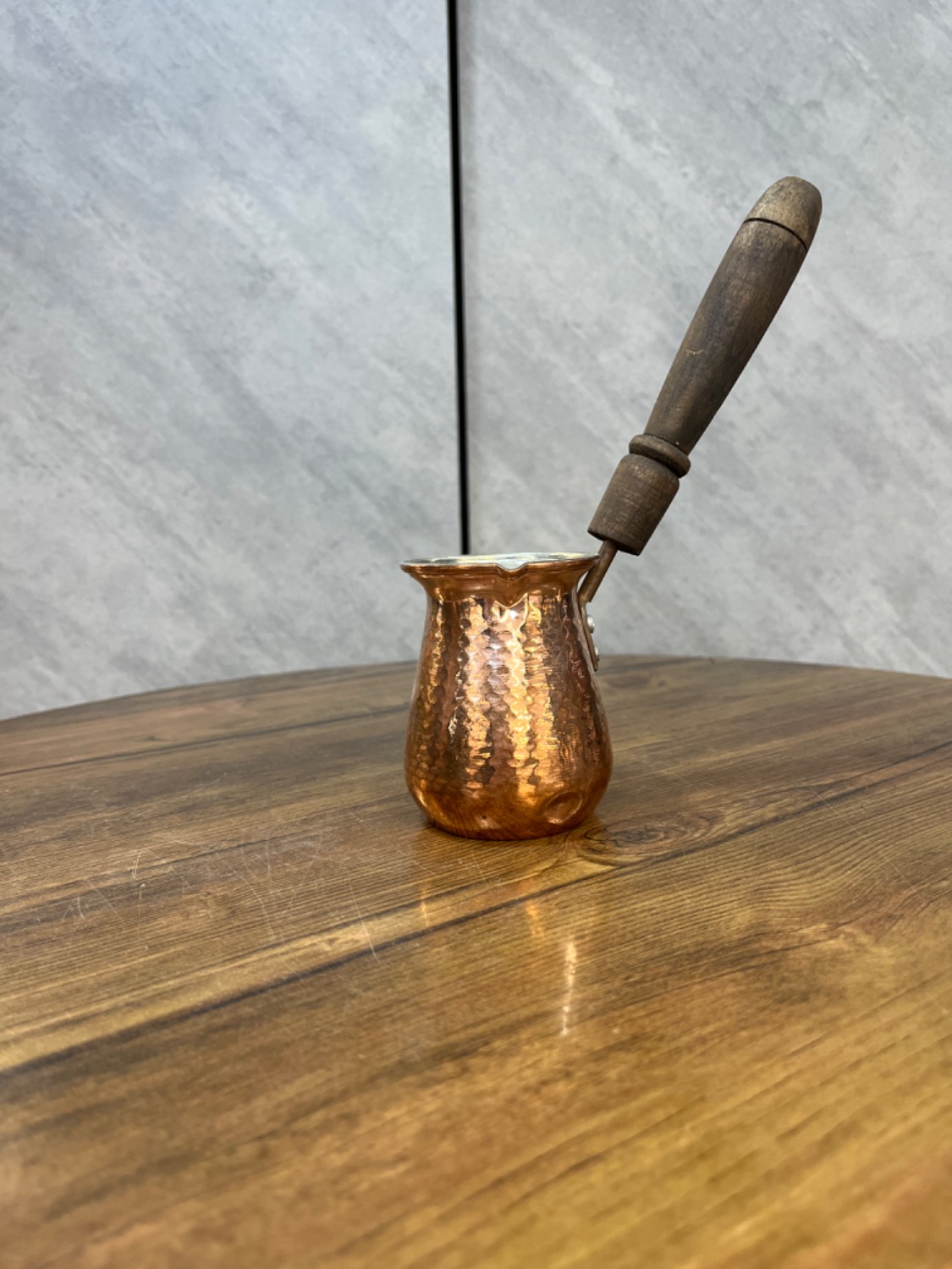 قهوه جوش مسی دسته چوبی کوچک 1 کد 3276