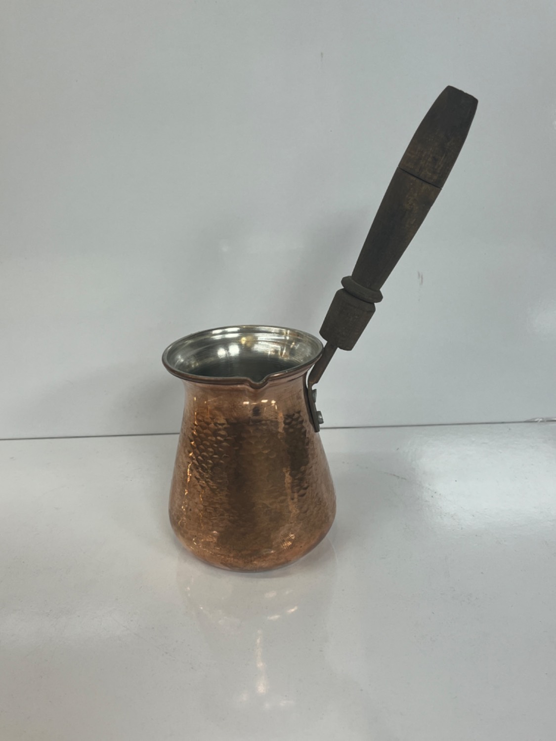 قهوه جوش مسی دسته چوبی متوسط 2 کد 4550